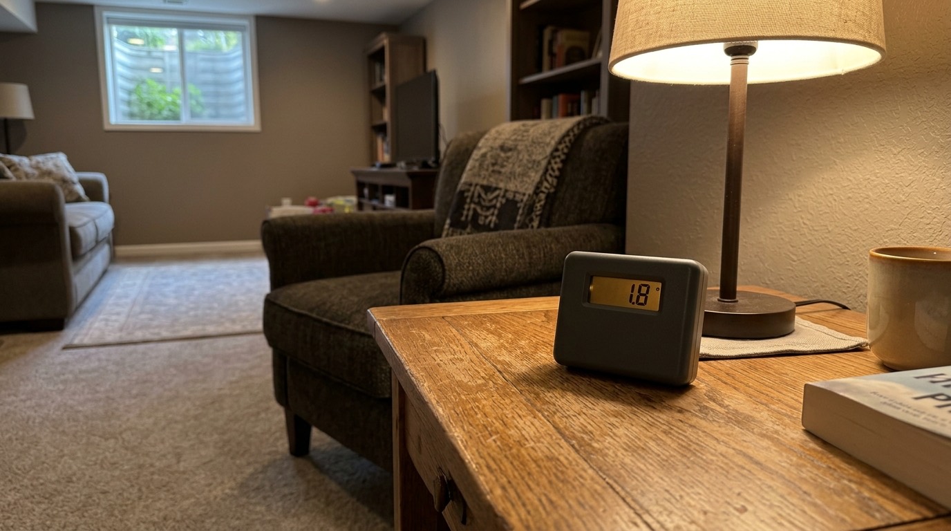 Continuous radon monitor running a 48-hour test